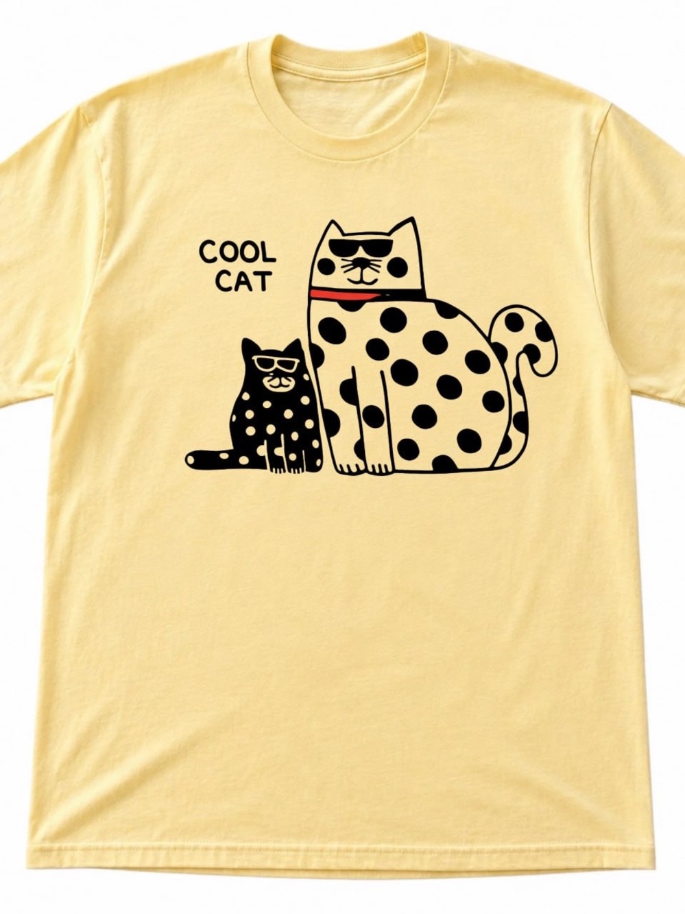 Yellow Cool Cat Graphic Tee, Yayoi Kusama Shirt